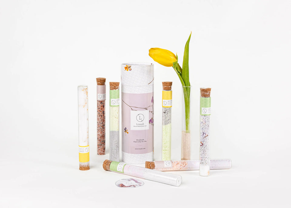 wholesale - Natural GIFT for your bath in a Tube - Gift set with 7 Glass tubes