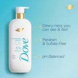 Dove Body Wash Hydration Boost Actively drenches dry skin 6% hydration serum with hyaluronic 18.5 oz