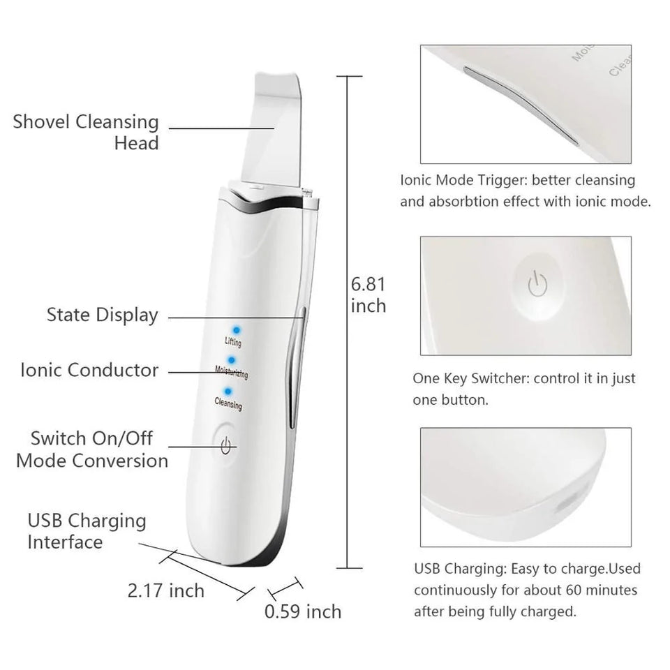 Ultrasonic Face Skin Scrubber