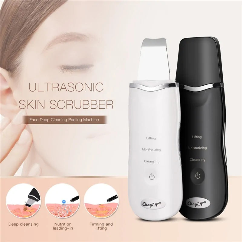 Ultrasonic Skin Scrubber  + Skin Rejuvenation Nano Face Mist Steamer