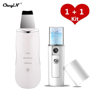 Ultrasonic Skin Scrubber  + Skin Rejuvenation Nano Face Mist Steamer